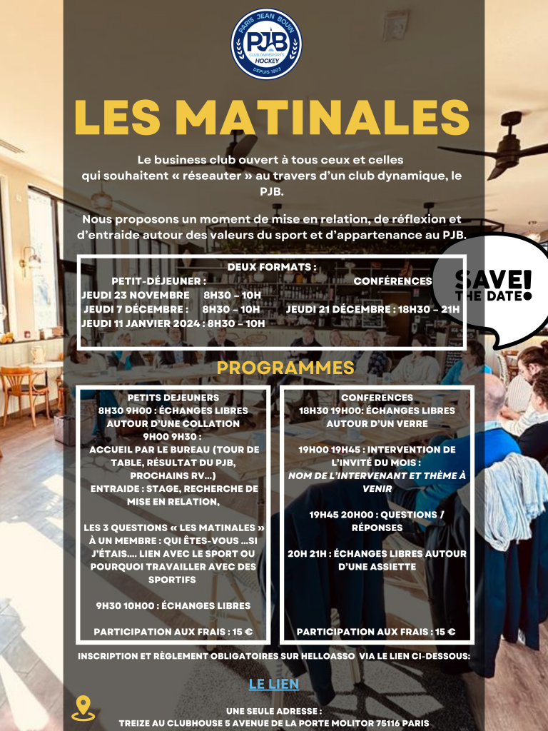 PJB HOCKEY // Les matinales du business club et conférences