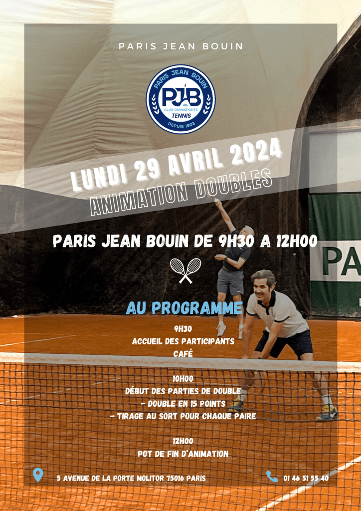 PJB TENNIS // Animation doubles du lundi 29 avril