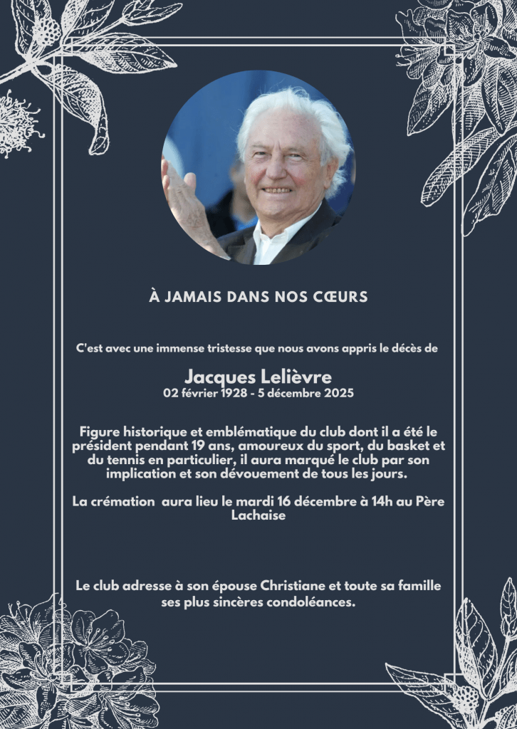 PJB // Annonce du décès de Jacques Lelièvre